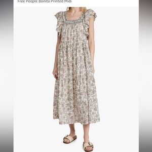 Free People Bonita printed smock midi dress
